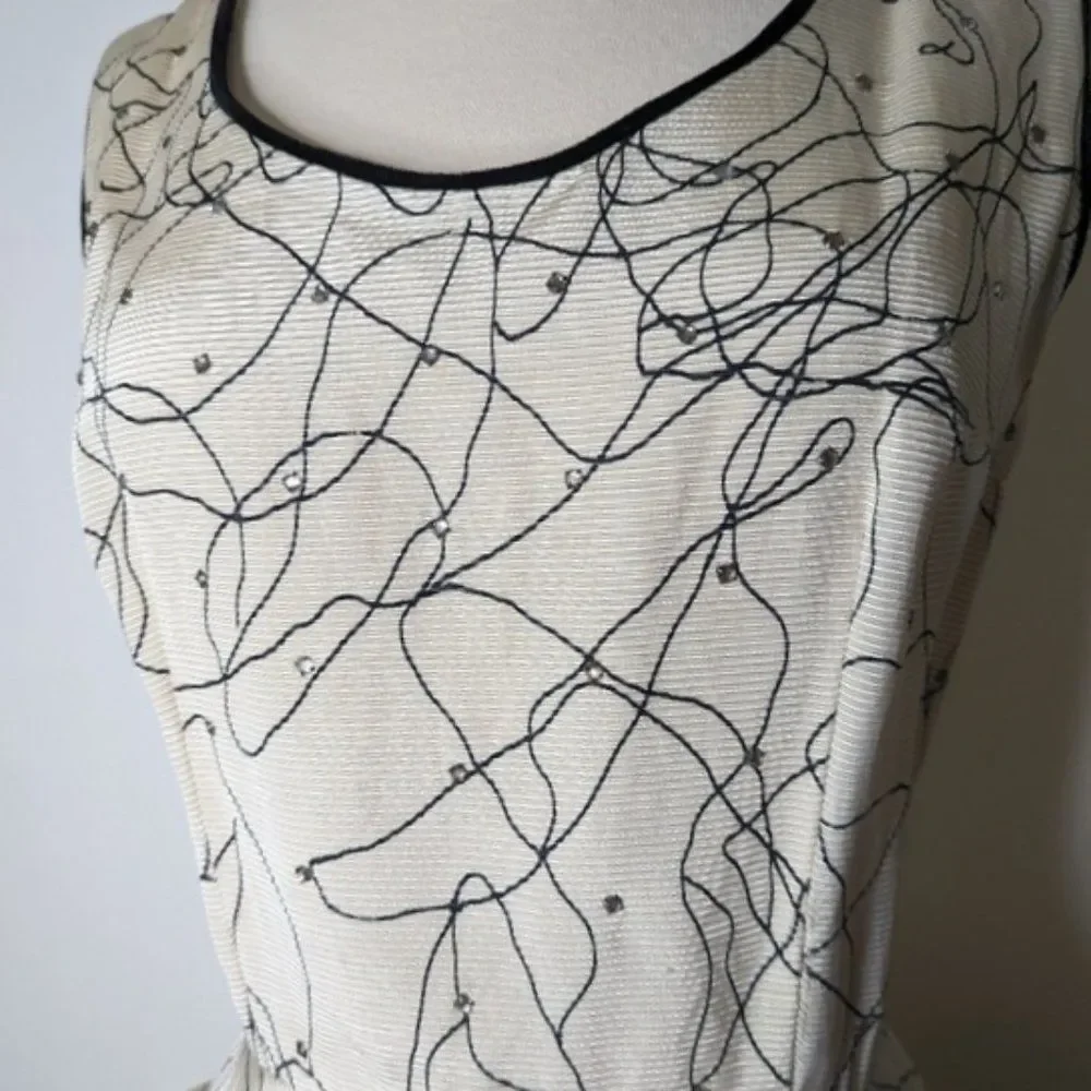 Vintage 50s Party Dress Circle Skirt Side Pockets Hand Sewn Midi - Picture 16 of 16